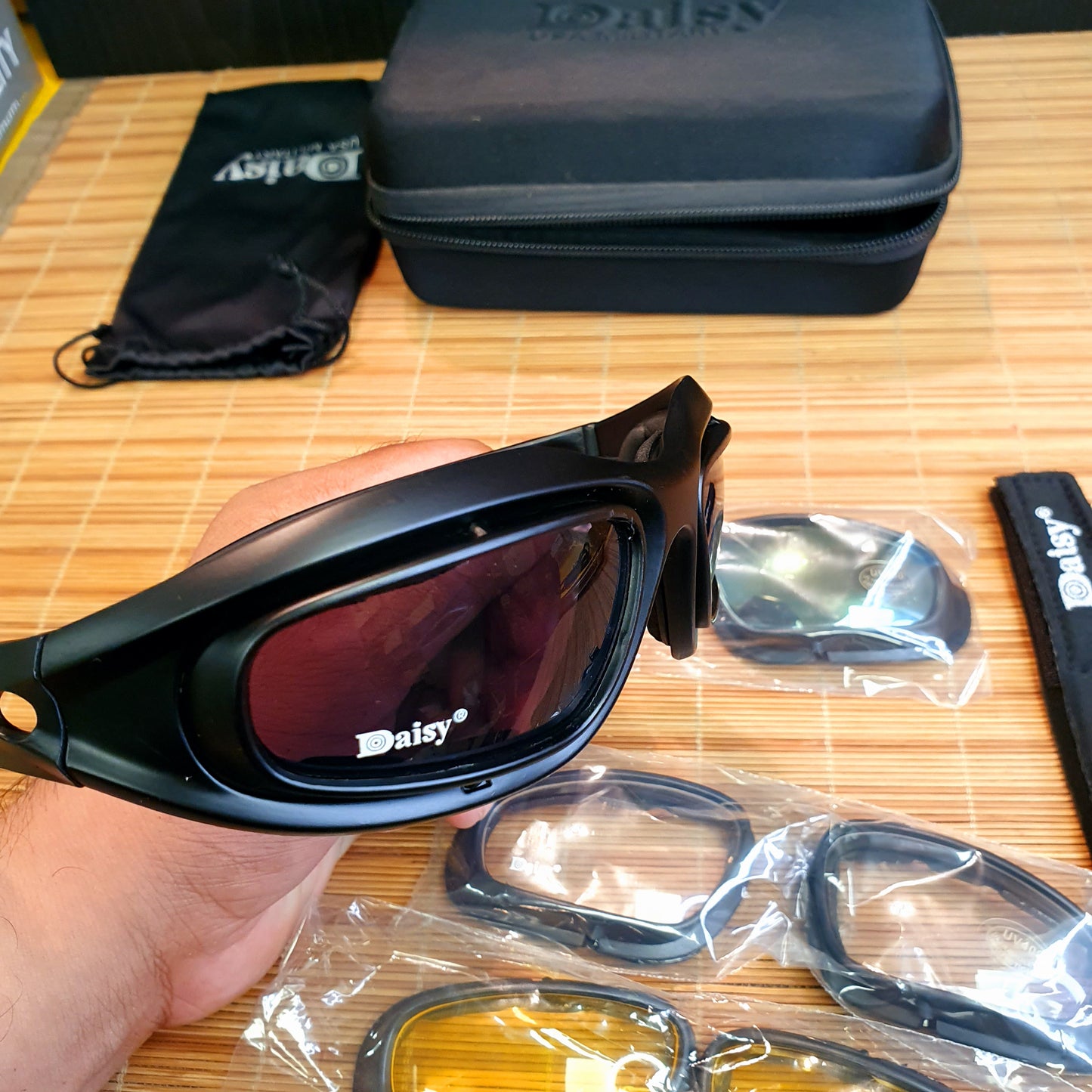 Daisy Glasses Set with 4 Shades For Driving In Sunlight Desert Storm War Game Tactical Glasses