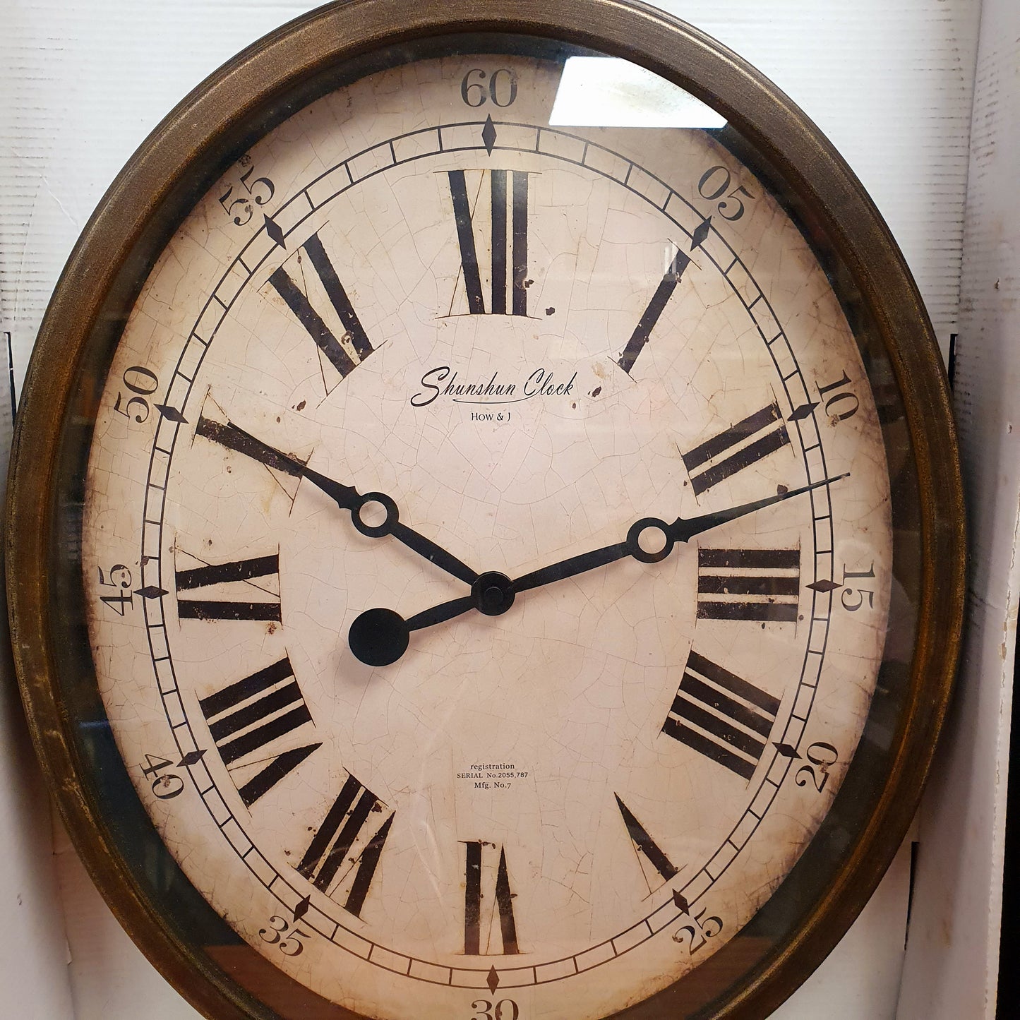 Vintage Retro Style Oval Wall Clock 8219