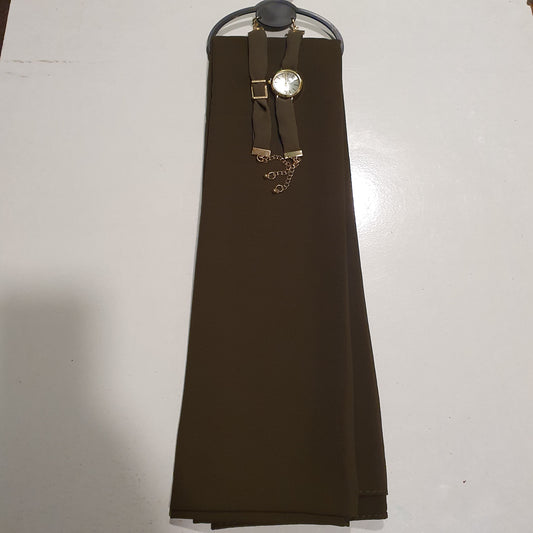 Ladies Arabic Style Islamic Scarf With Watch and Brooch