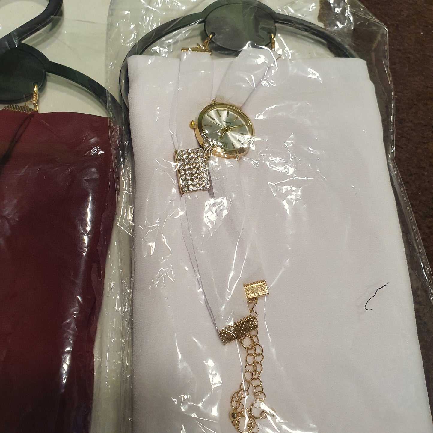 Ladies Arabic Style Islamic Scarf With Watch and Brooch