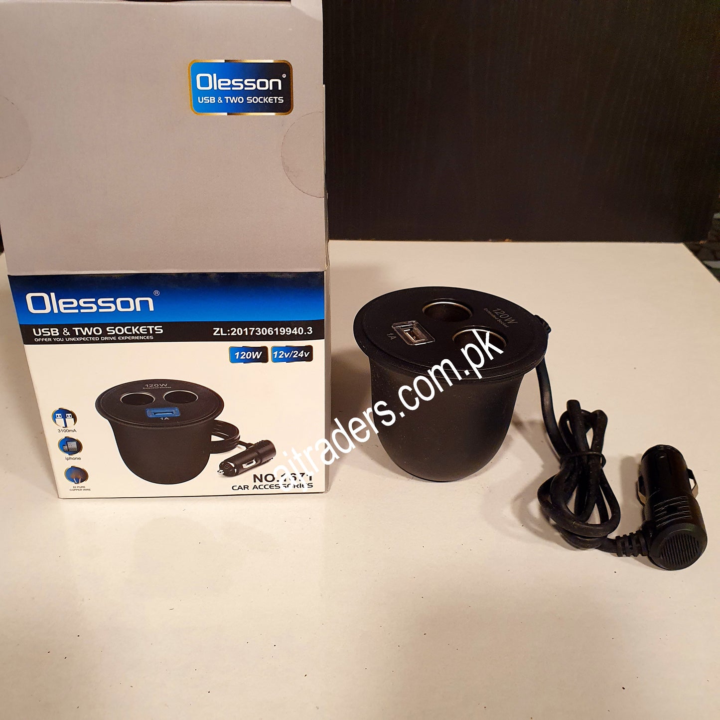 USB two Sockets Olesson for Car Adapter