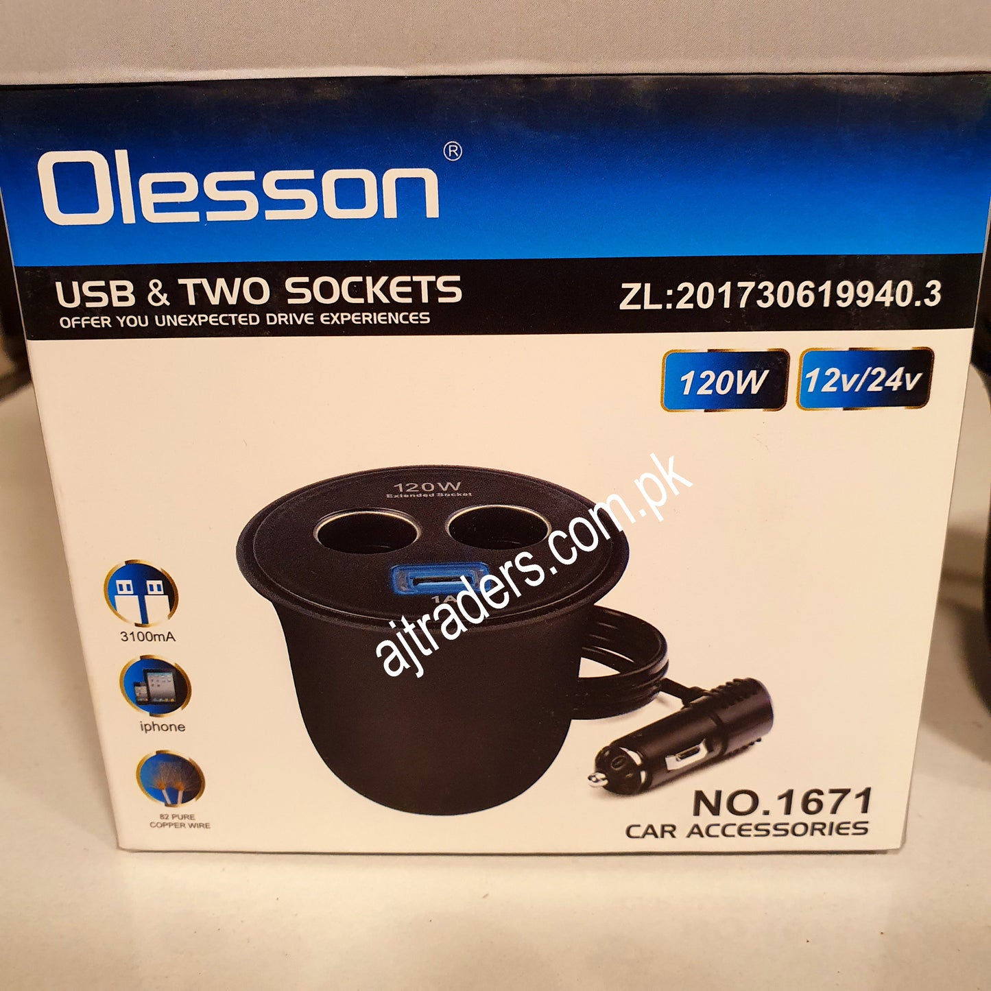 USB two Sockets Olesson for Car Adapter