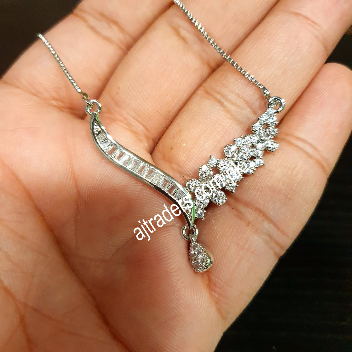 Silver And Gold Pendant Necklace 121135