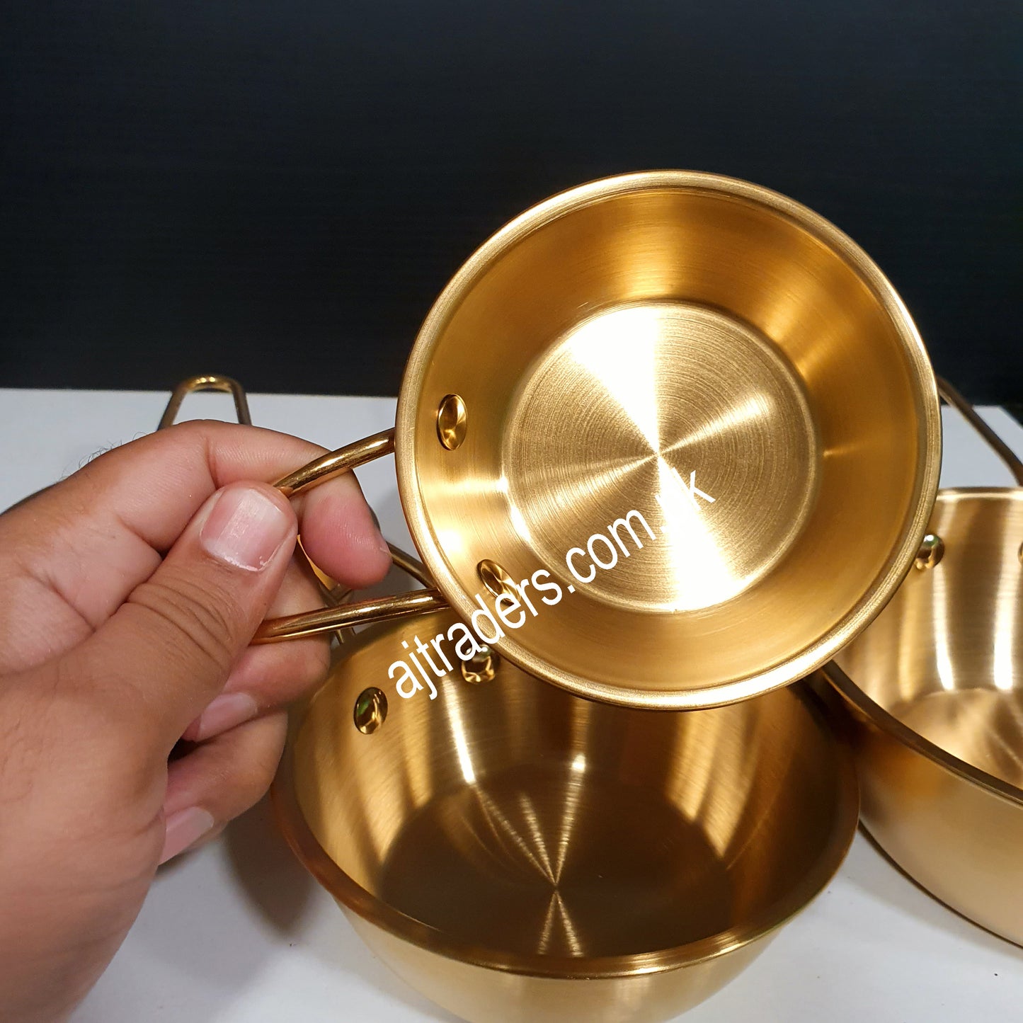 Golden Rice Bowl with Handle 1753-25