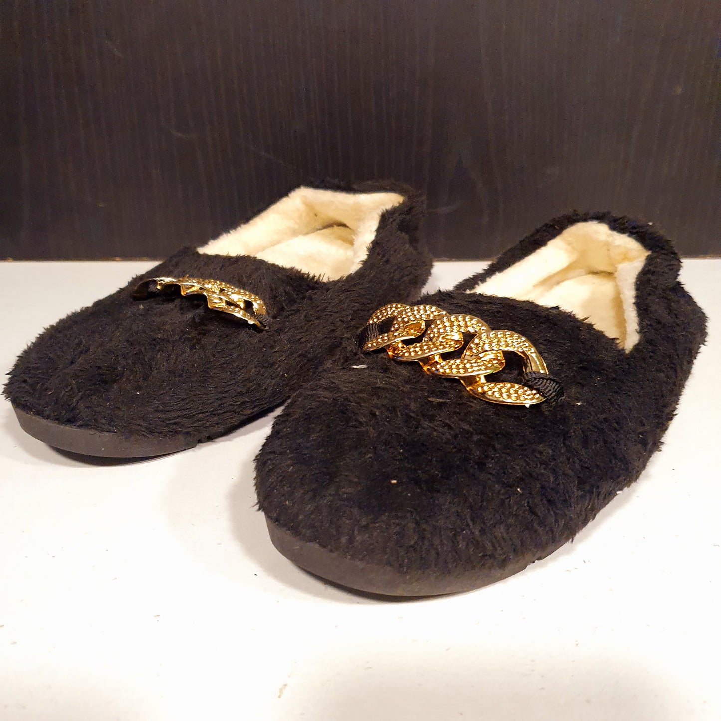 Black Plush Shoes