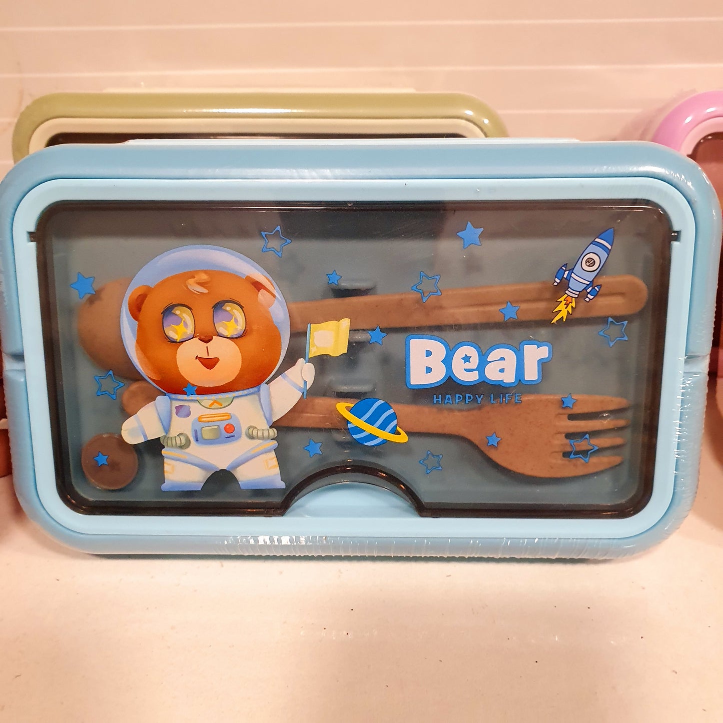 Cartoon Style Kids Tiffan Box with Cutlery 21770