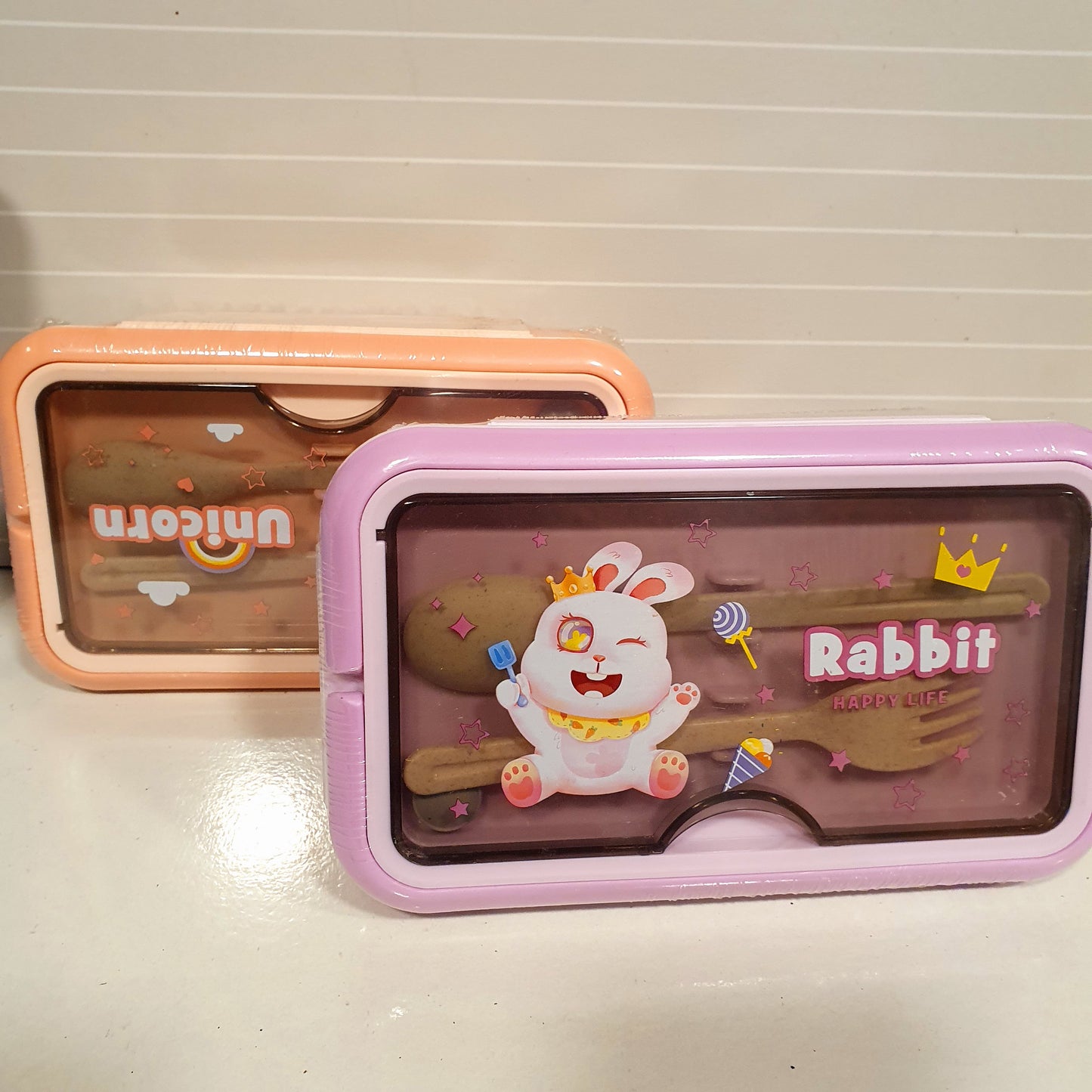 Cartoon Style Kids Tiffan Box with Cutlery 21770