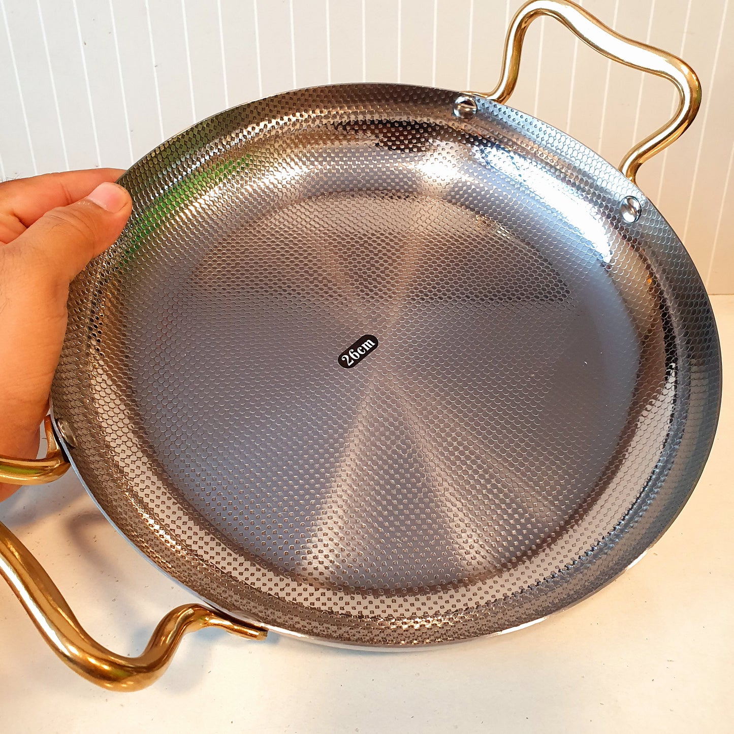 Karahi Stainless Steel with golden Handle 21880
