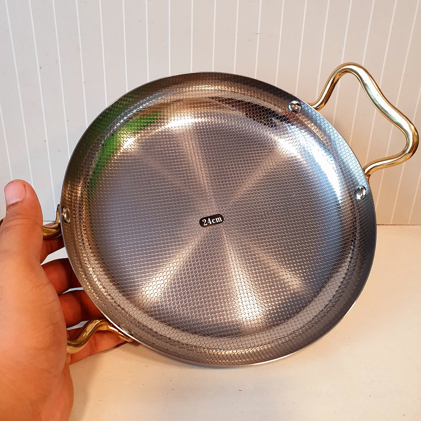 Karahi Stainless Steel with golden Handle 21880
