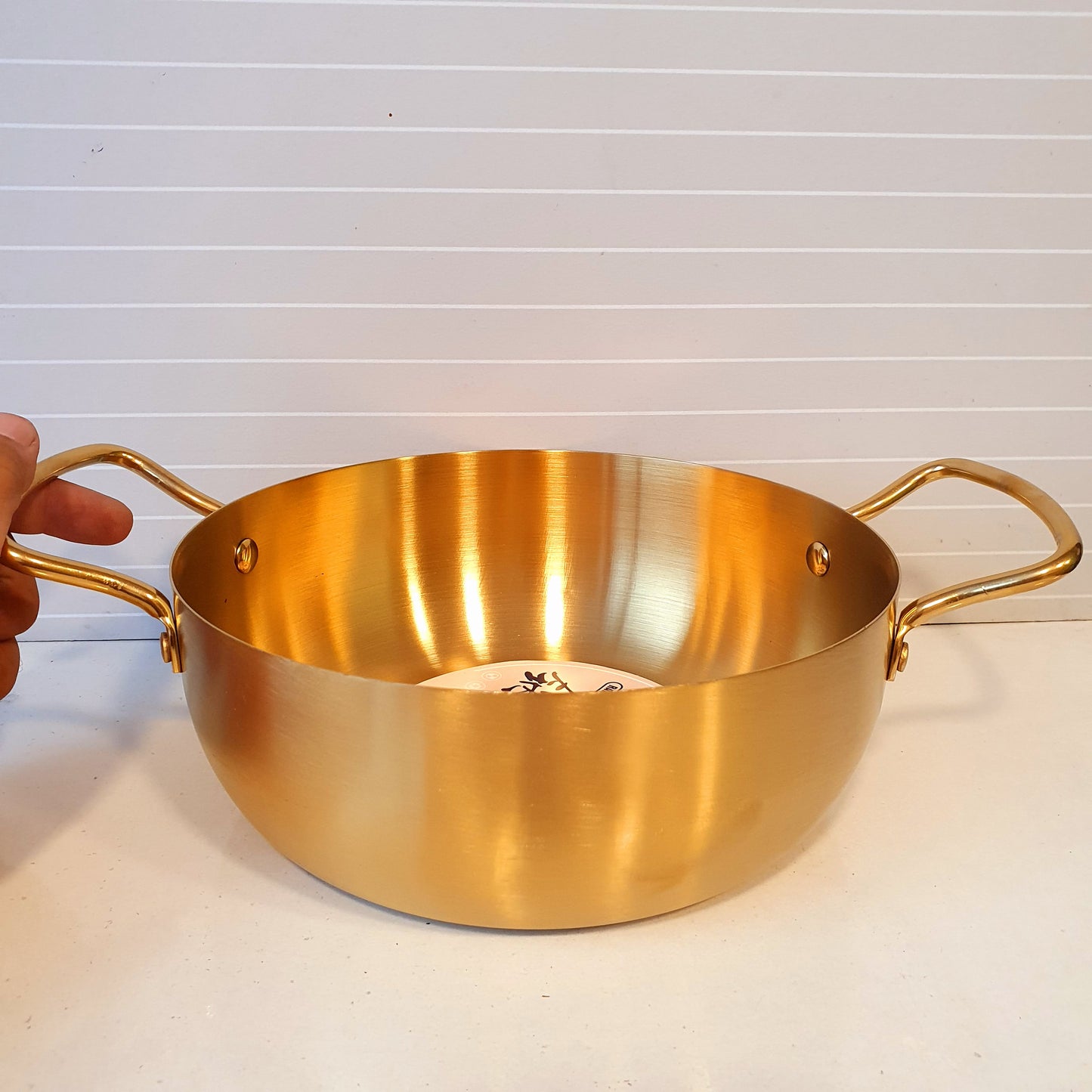 Stainless Steel Golden Korean Style Pot Double Handle 21550