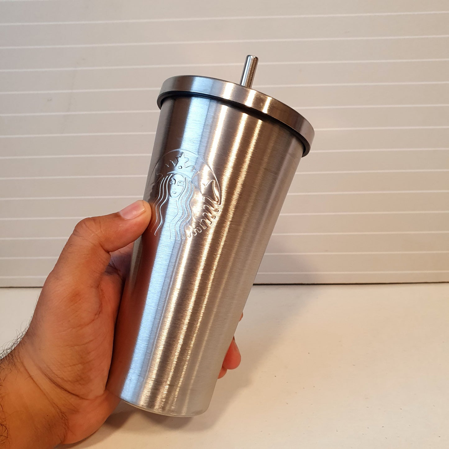Stainless Steel Glass with Straw 32400