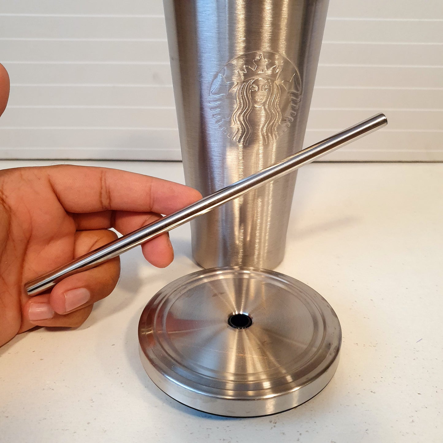 Stainless Steel Glass with Straw 32400