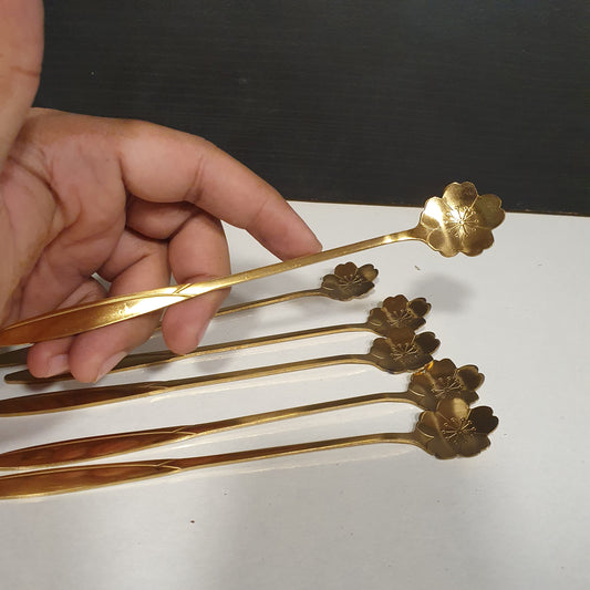Golden Sakura Flower ice cream Spoon Set 11350