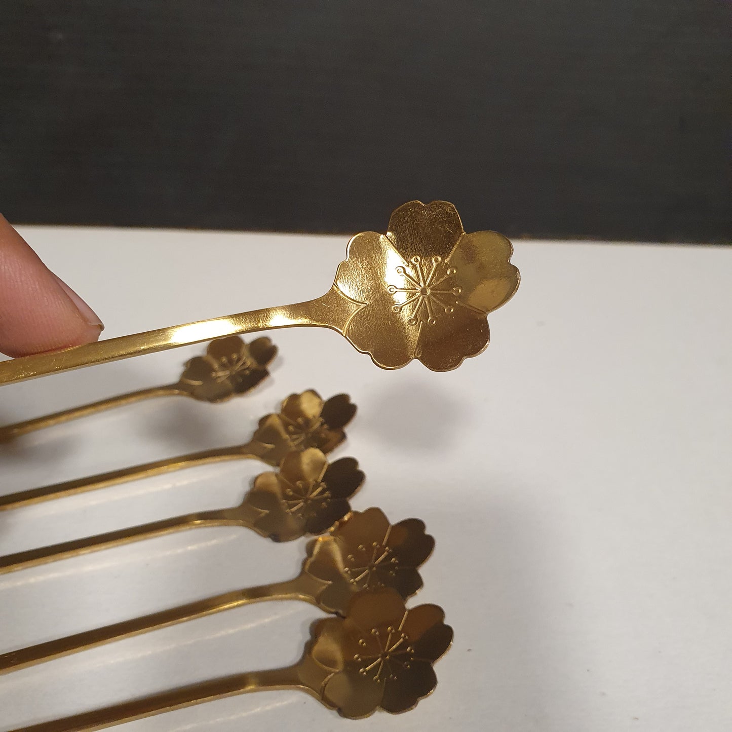 Golden Sakura Flower ice cream Spoon Set 11350