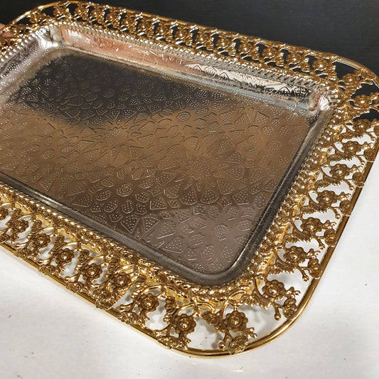 Silver Golden Serving Dish 21180