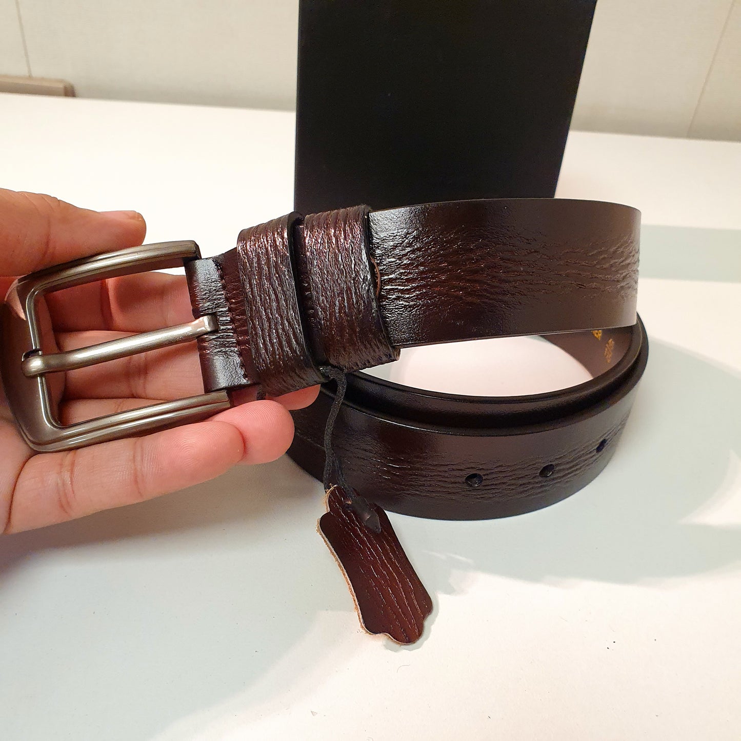 Premium Quality Leather Belt Textured Style Black Brown and Tan 1373