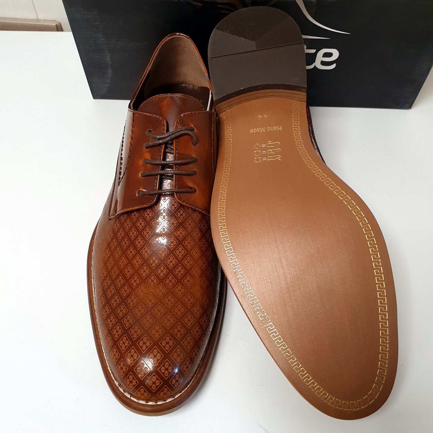 Mens Leather Nukte Turkish Hand Made Shoes Brown Art # 0017