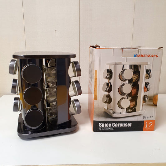 12 Bottles Spice Carousel Rack Rotatable 242650