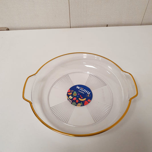 Acrylic Golden Serving Round Dish, 121350