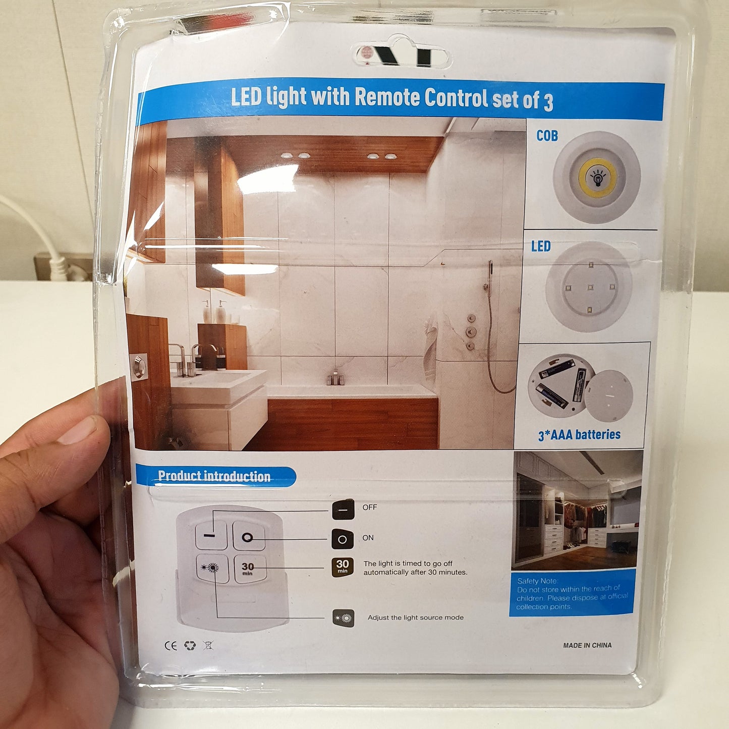 3 in1 Remote Lights For Kitchen Wardrobes, 61800