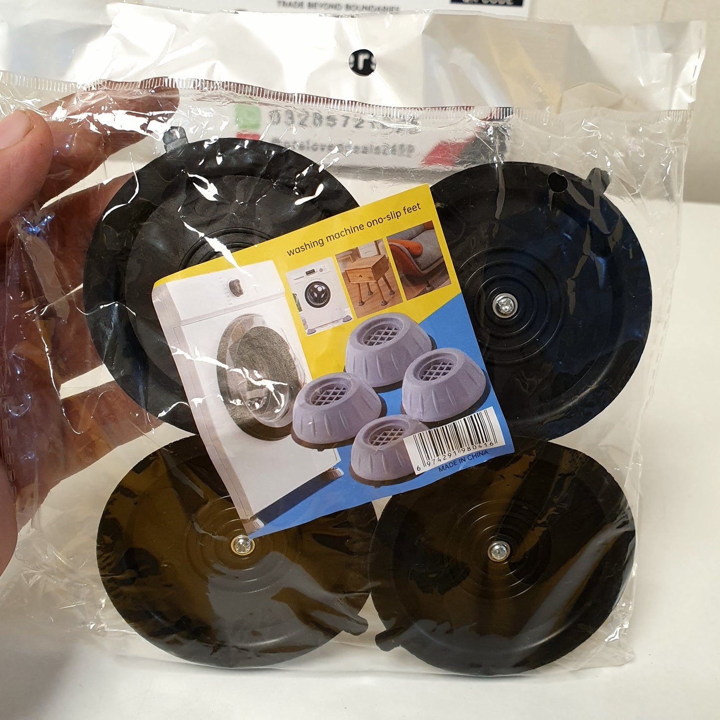 4 pcs Washing Machine Non Slip Suction Mats, 121250