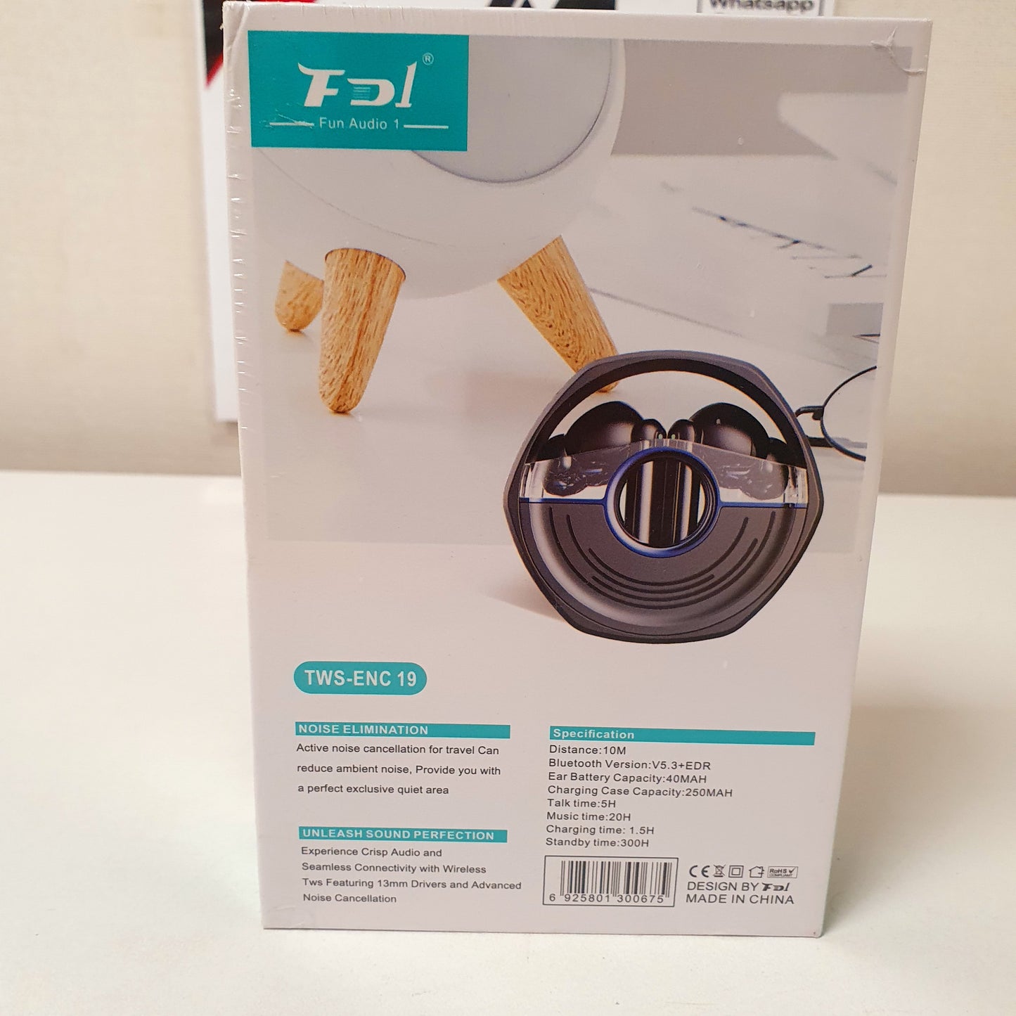 FOL TWS-ENC 19 Wireless Bluetooth 5.3 Earbuds with ENC