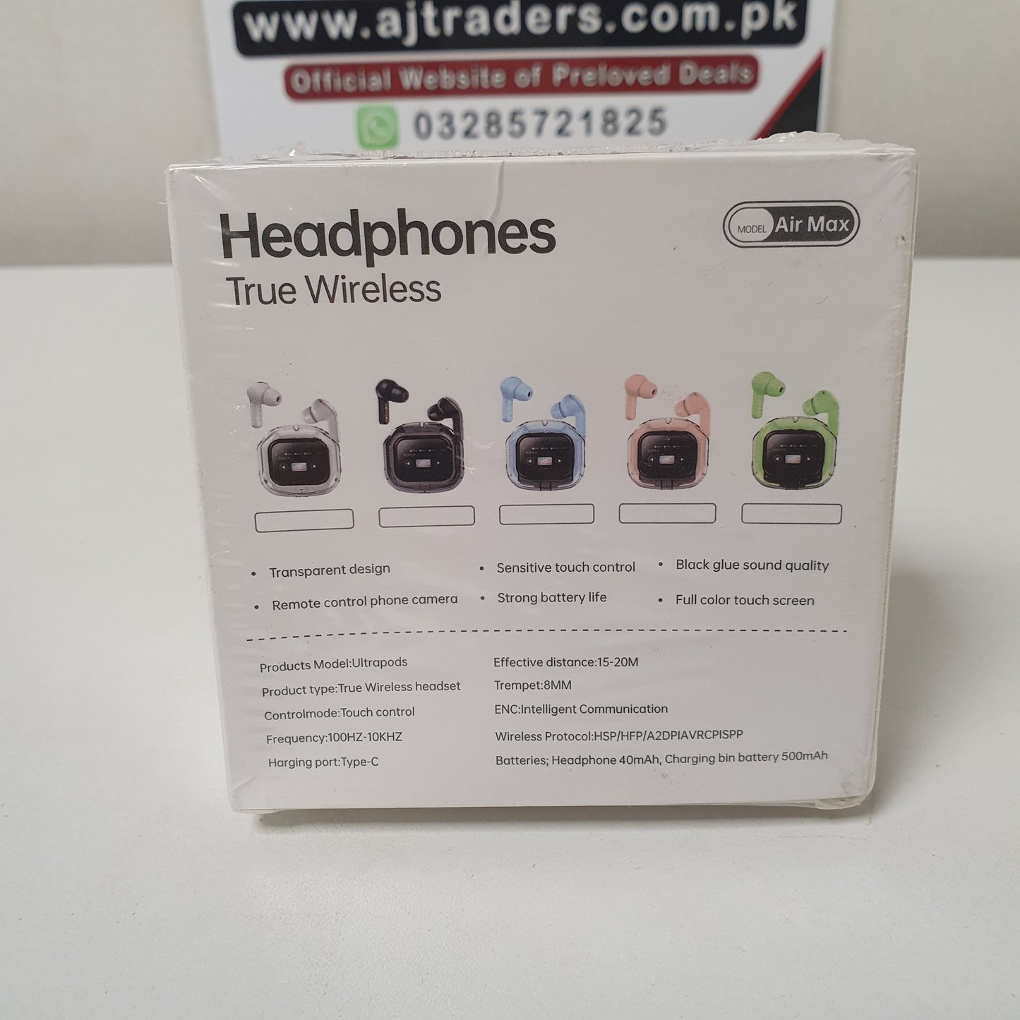 Air Max True Wireless Bluetooth Earbuds with Smart Screen Case