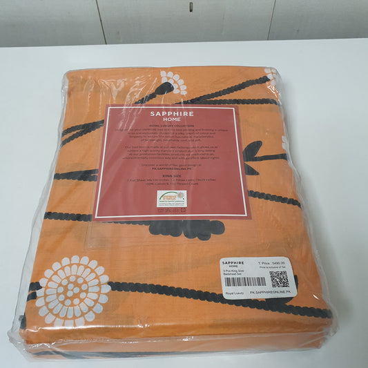 Sapphire Orrange King Size Bed Sheet, 52450
