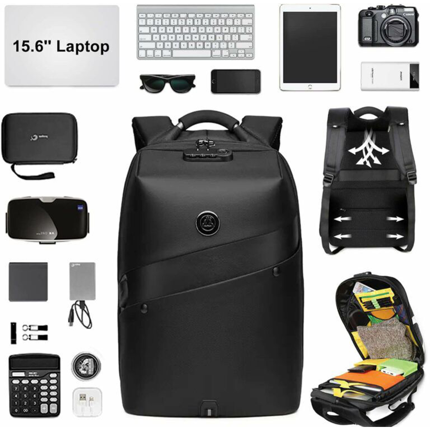 BIAOWANG Antitheft 15.6″ Backpack with USB & AUX