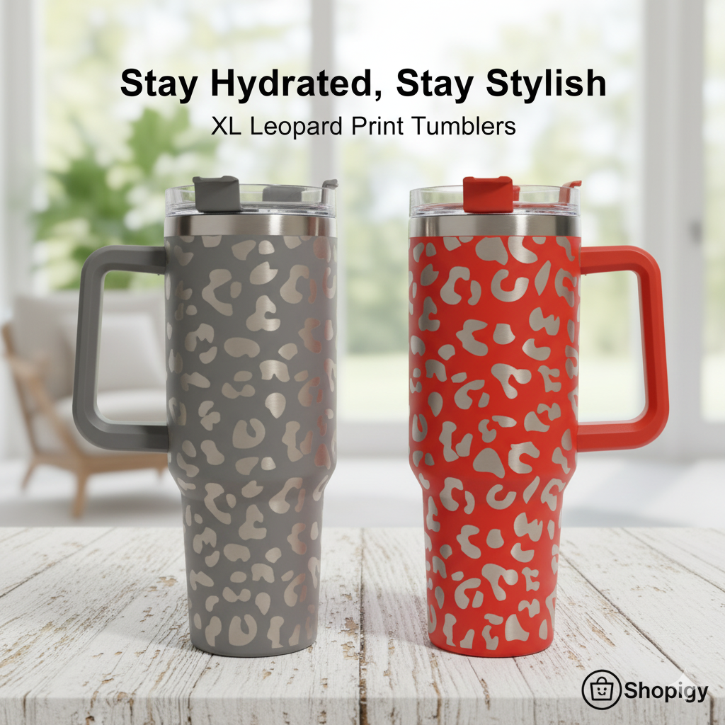Leopard Print Stainless Steel Tumbler Insulated Big Size 21400