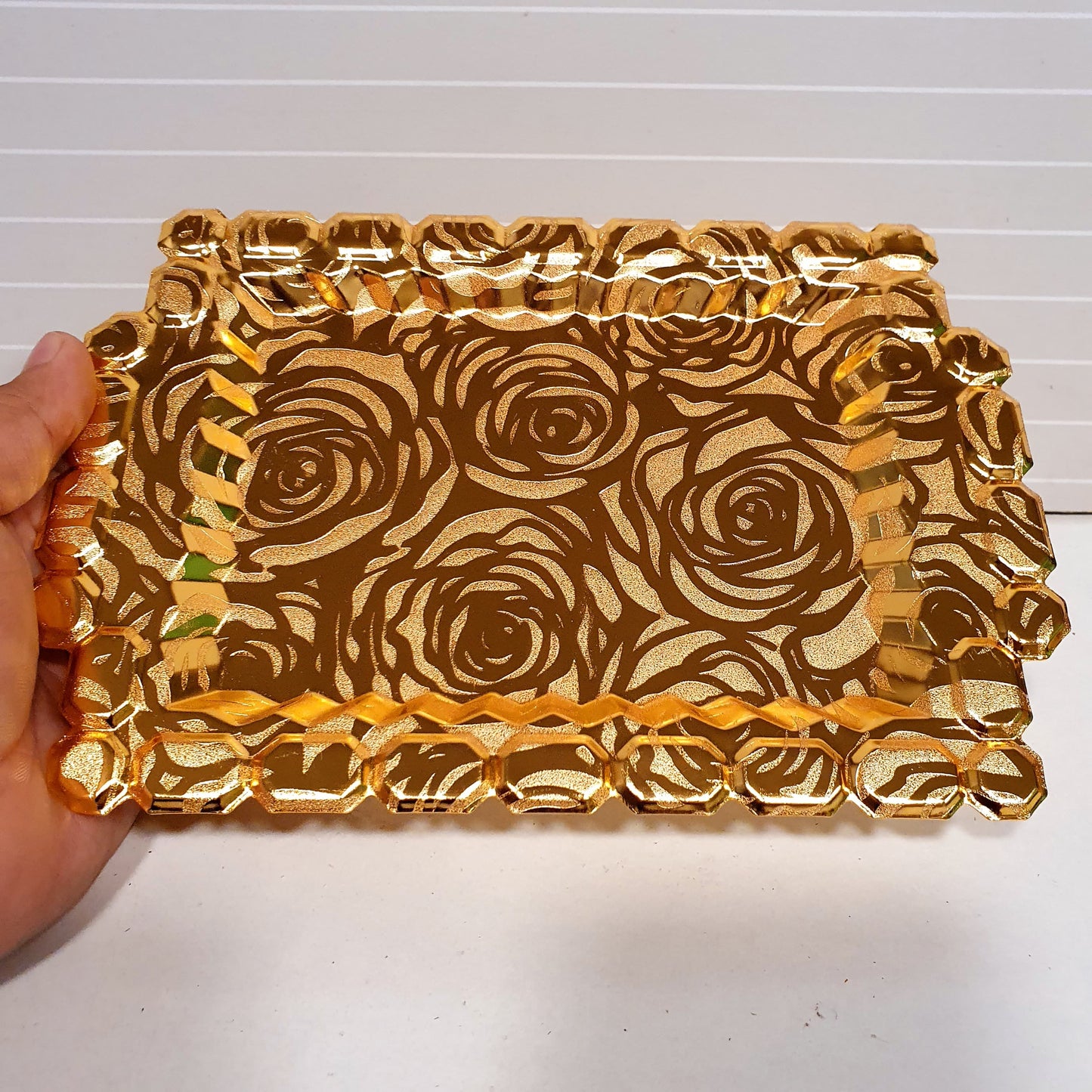 Serving Tray Golden Flower Style 21630