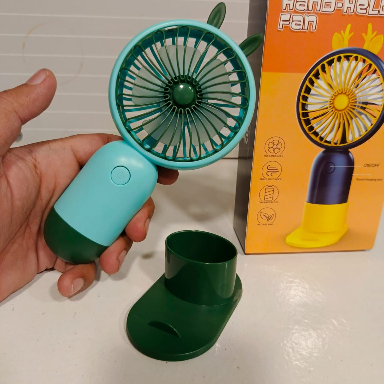 Hand Held Fan With Base, 21550