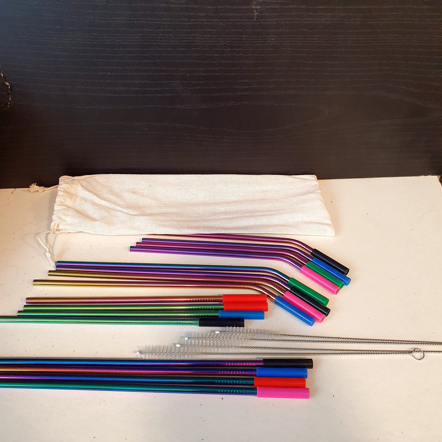 Multicolor Straw Stainless Steel with Cleaning Brush 21070