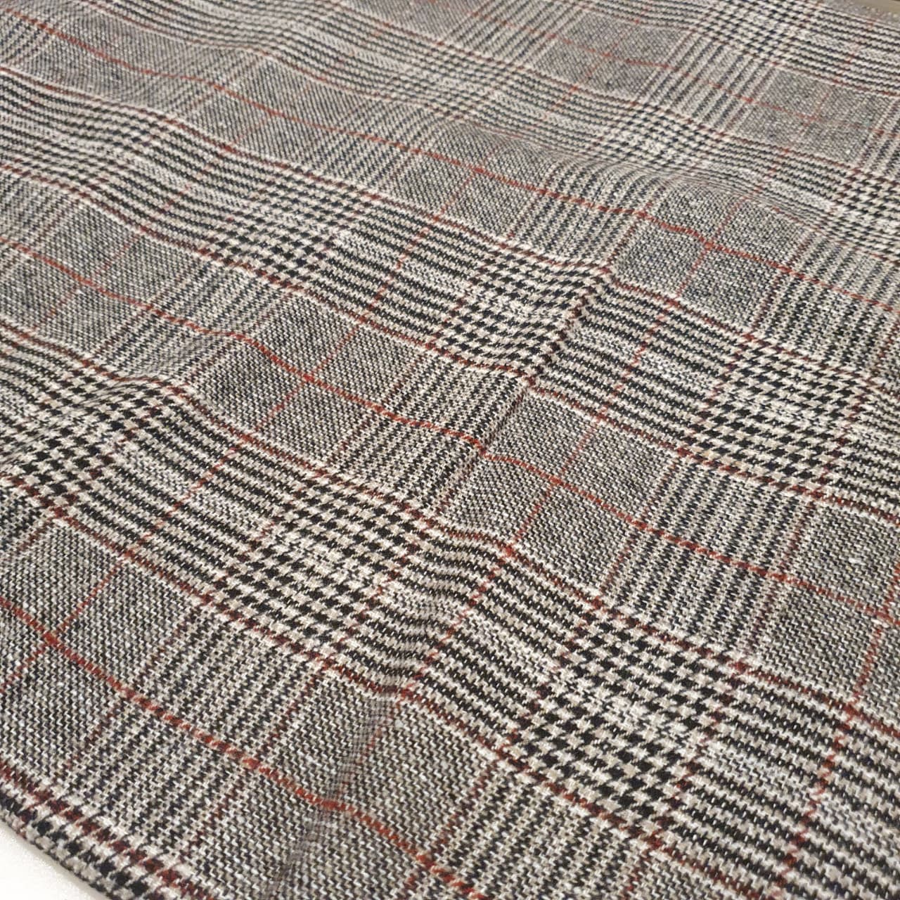 Grey Check Burbery Style Fabric for Coat or Waistcost England 23450