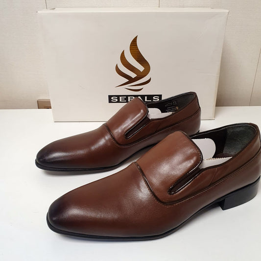 Executive Leather Shoes Brown Hand Made Leather Art #0036