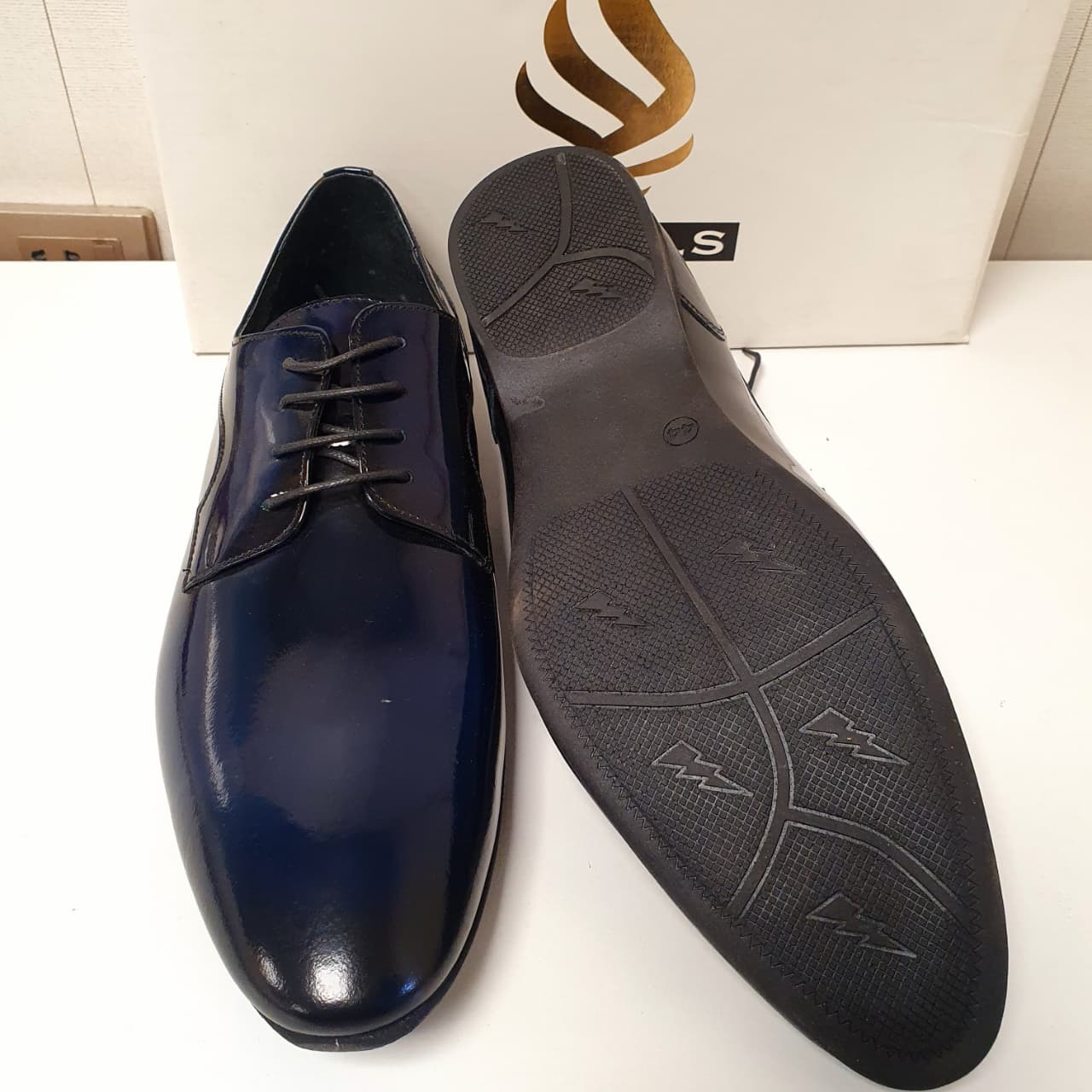 Executive Hand Made Leather Shoes by Sepals Turkey Art#0034 Blue Black