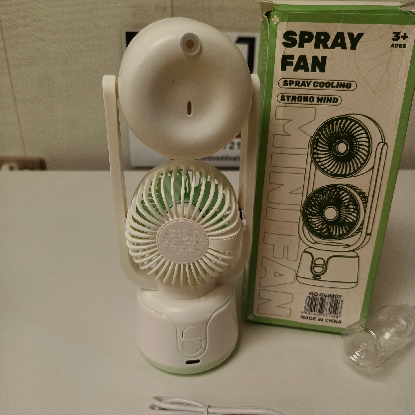 Twin Spray Fan Rechargeable, 301180