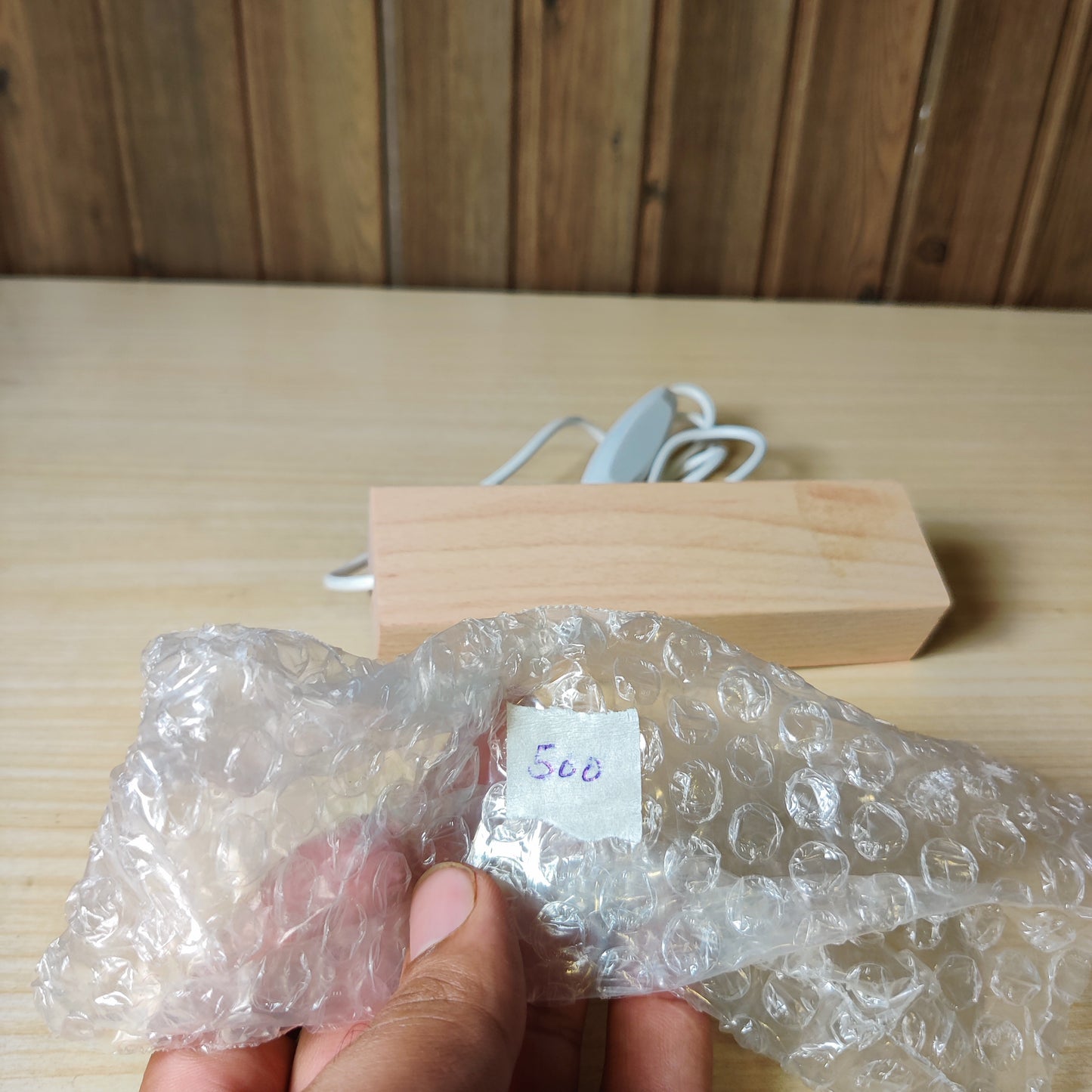 Rectangular Wooden LED Light Display Base