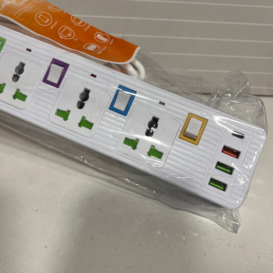 5 Socket with USB support Extension Wire, 31550