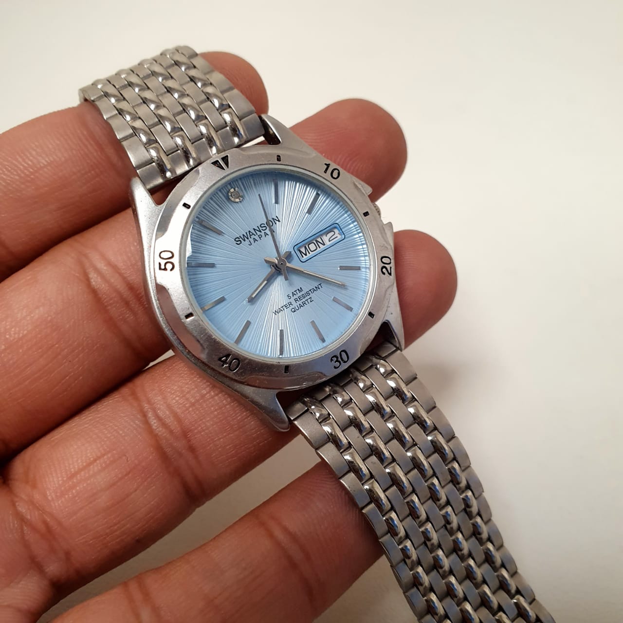 Swanson Blue Silver Quartz Watch Art # 16