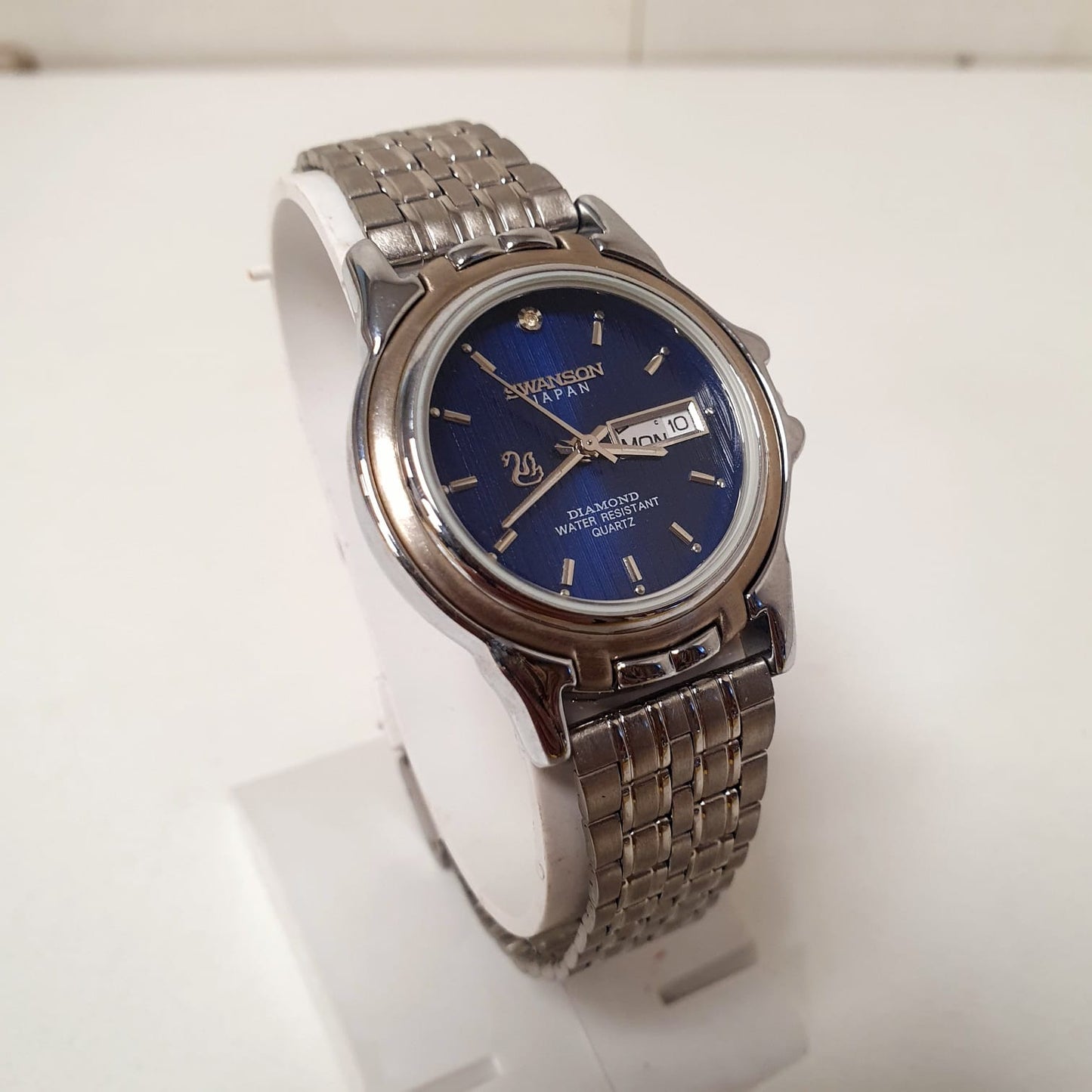 Swanson Japan Diamond Qurtz Watch Silver Blue, Art # 3
