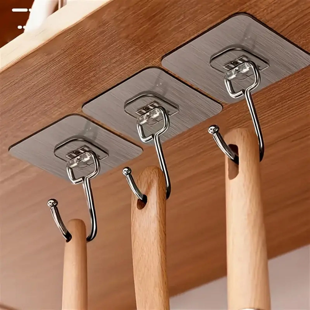 Mig Heavy Duty Adhesive Wall Hooks 5kg Capacity - 3 Pack