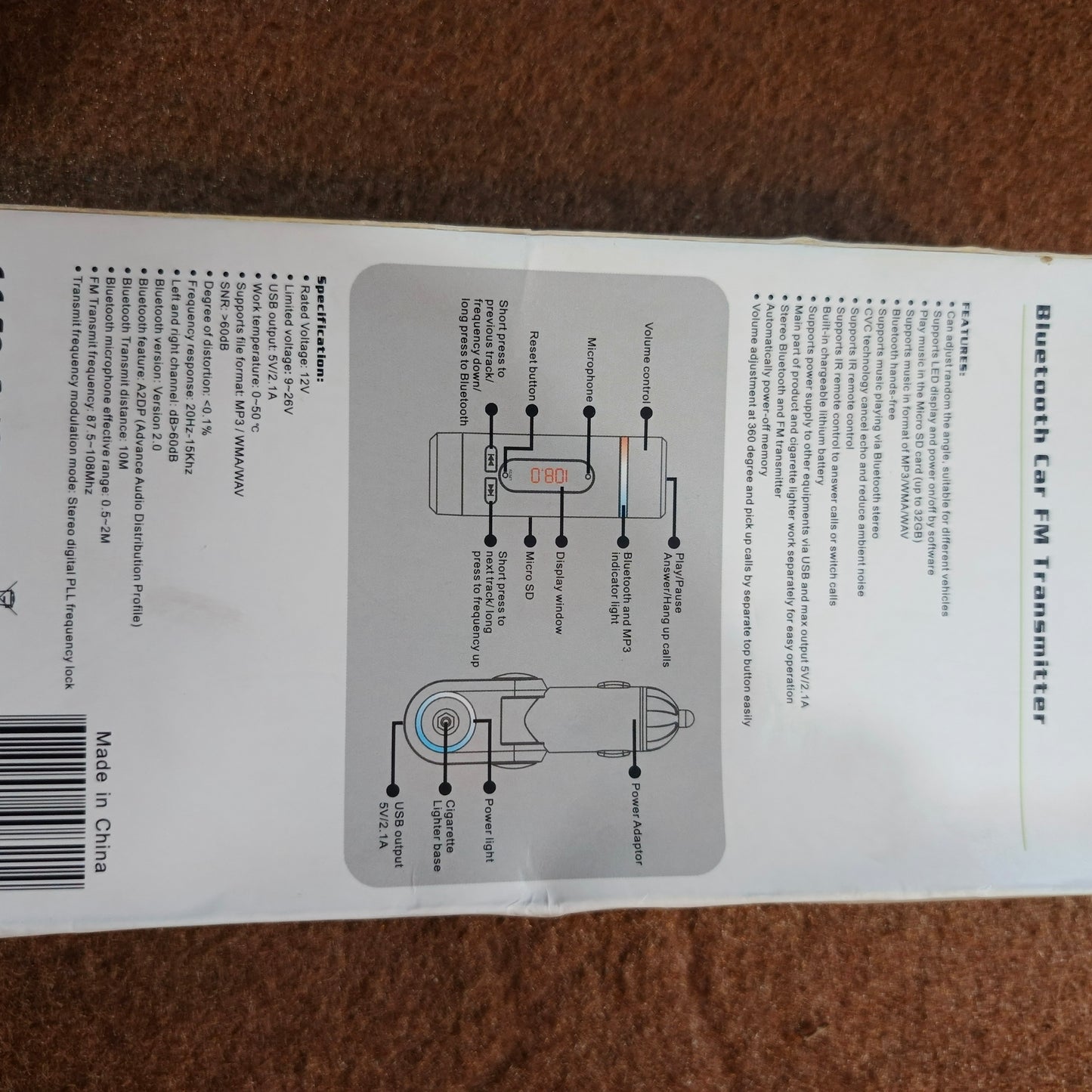 Car mobile charger with extra fm transmeter