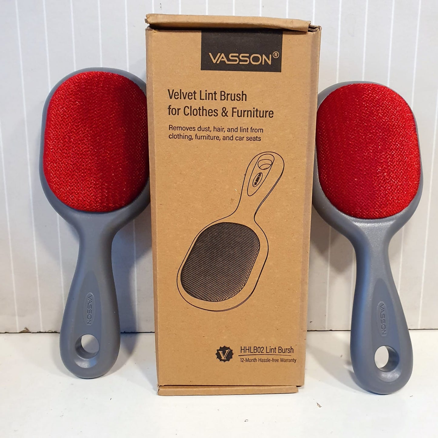 Vasson Velvet Lint Brush For Cloths and Furniture Pack of 2 182750