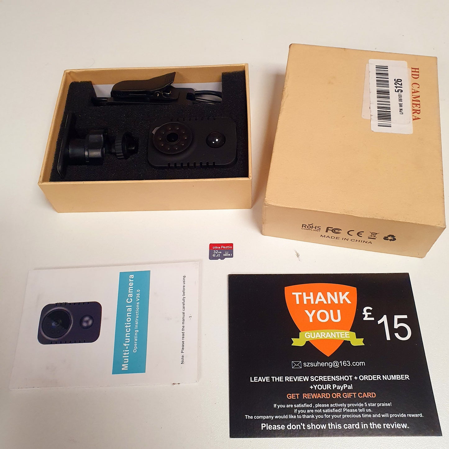HD Camera Rechargeable with 32GB Sd Card