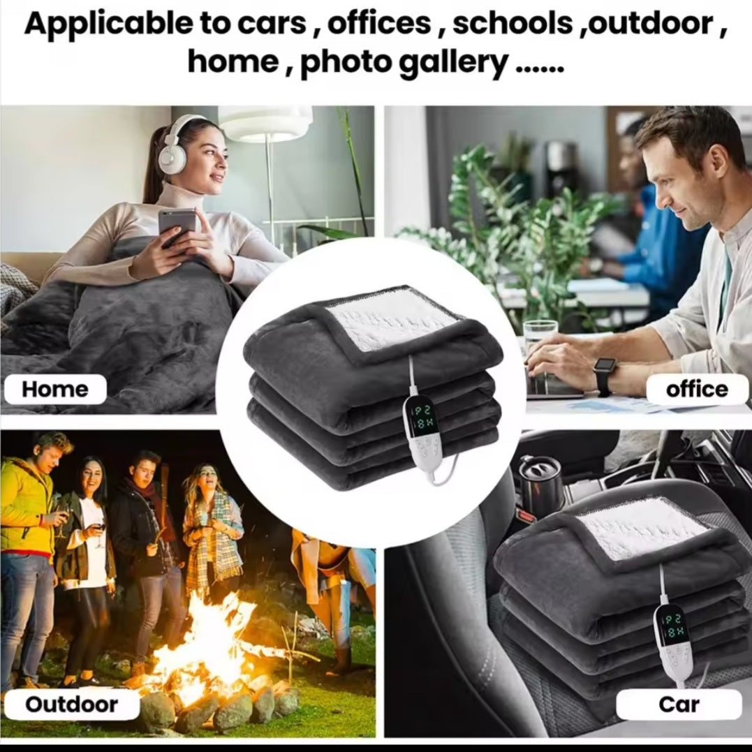 Electric Heating Blanket Fast Heating Flannel Blankets Temperature Adjustable Washable