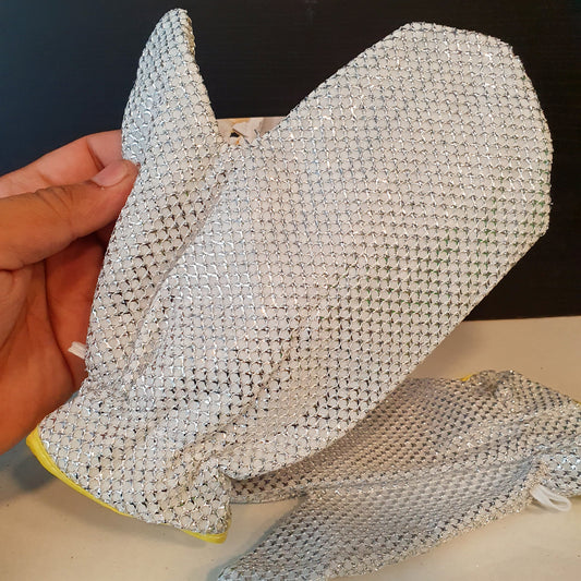 Steel wire household cleaning brush gloves pair