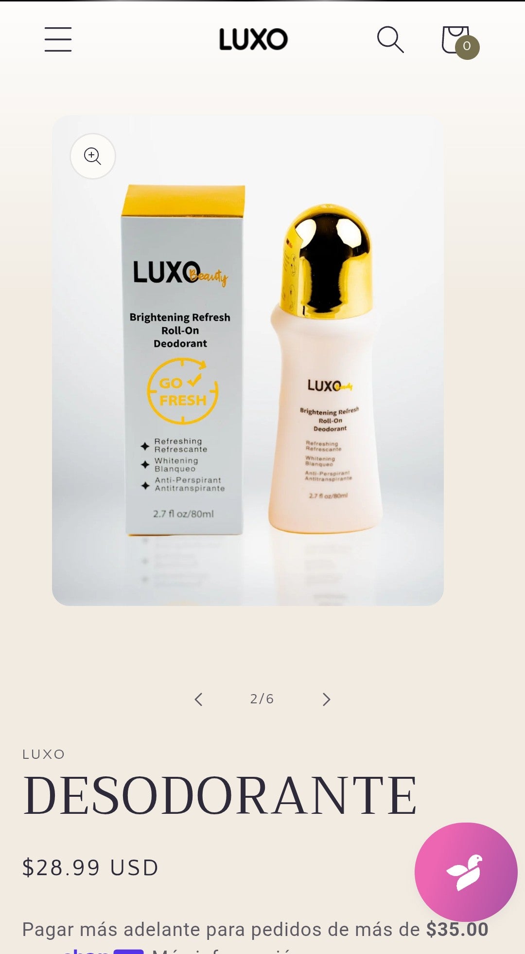 UK imported luxo beauty roll on deodorant
