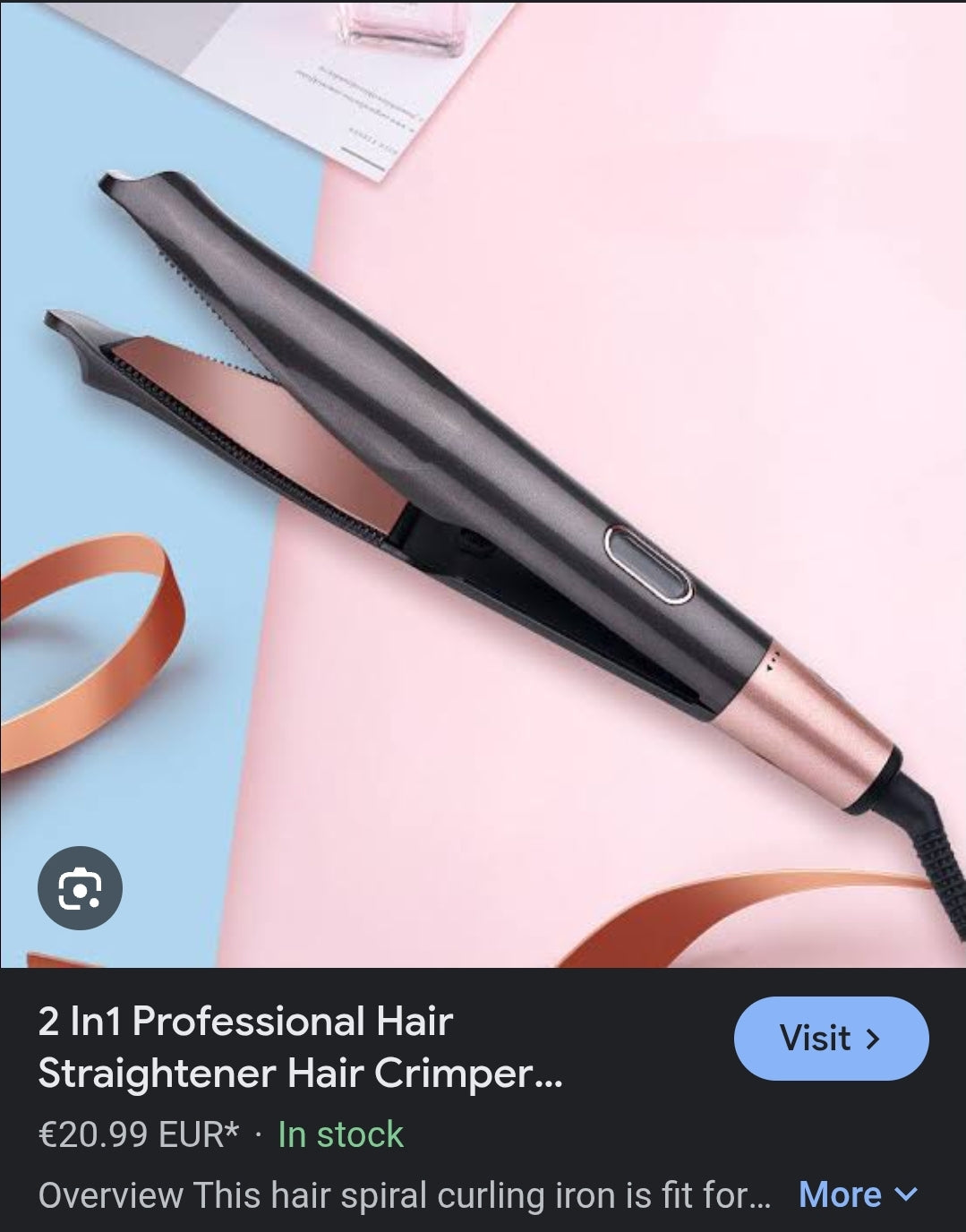2 IN 1 Digital Straightner + Curler Unique Twisted Plates