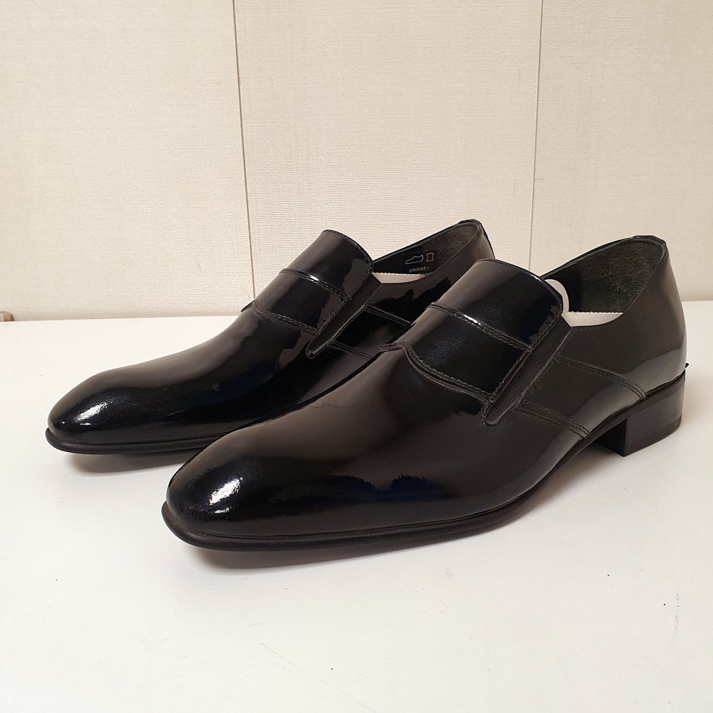 Black Hand Made Shoes By Turkish Leather Vintage Style Art # 81, 12950